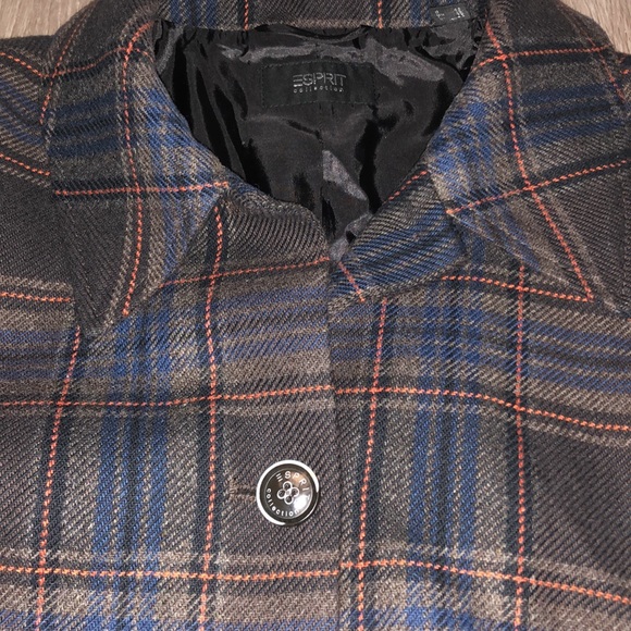 Esprit Plaid Wool Blend Button Up - Picture 4 of 4